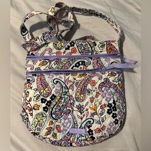 Vera Bradley Paisley Crossbody Bag - Purple and Cream with Matching Wallet